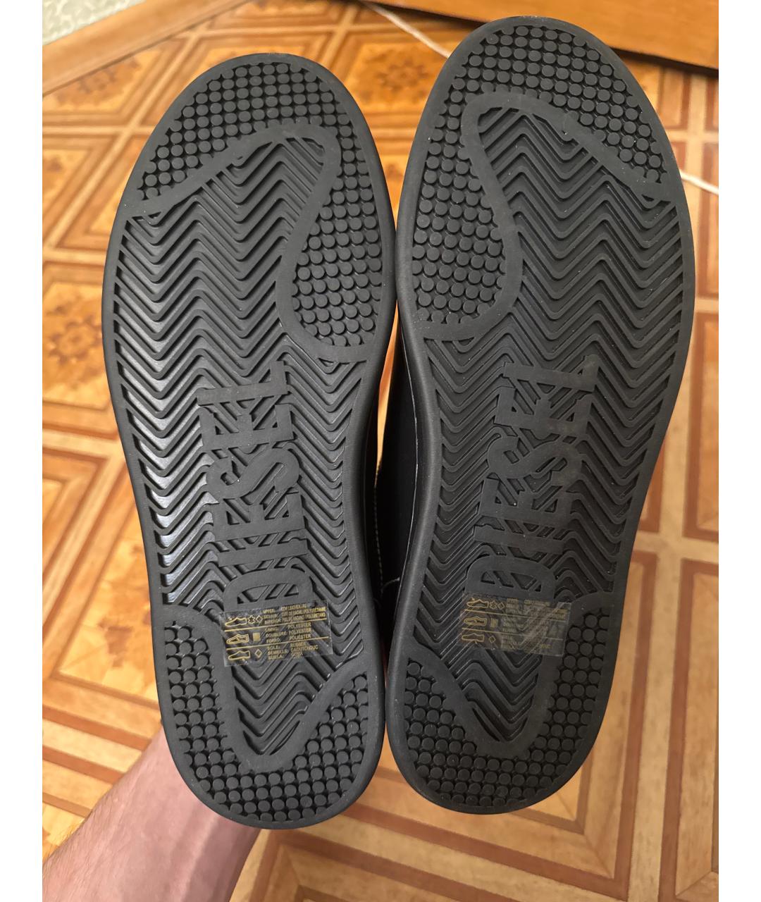 DIESEL Черные кожаные низкие кроссовки / кеды, фото 5