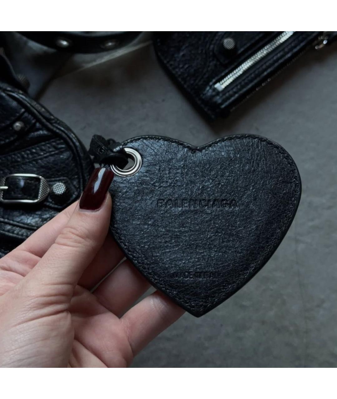 BALENCIAGA Черная кожаная сумка через плечо, фото 7