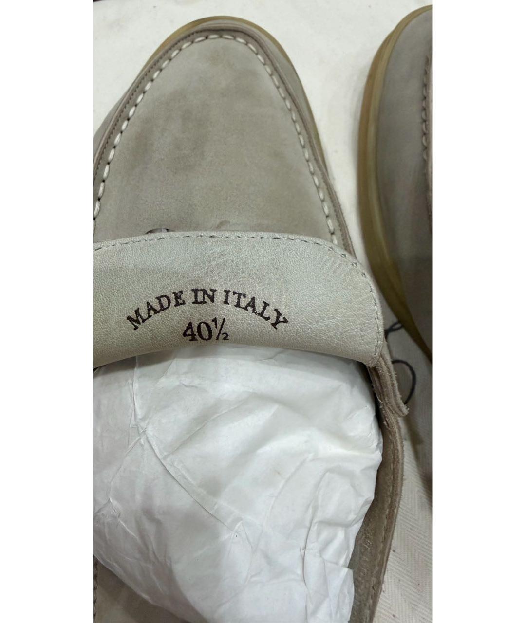 LORO PIANA Бежевые замшевые мюли, фото 5