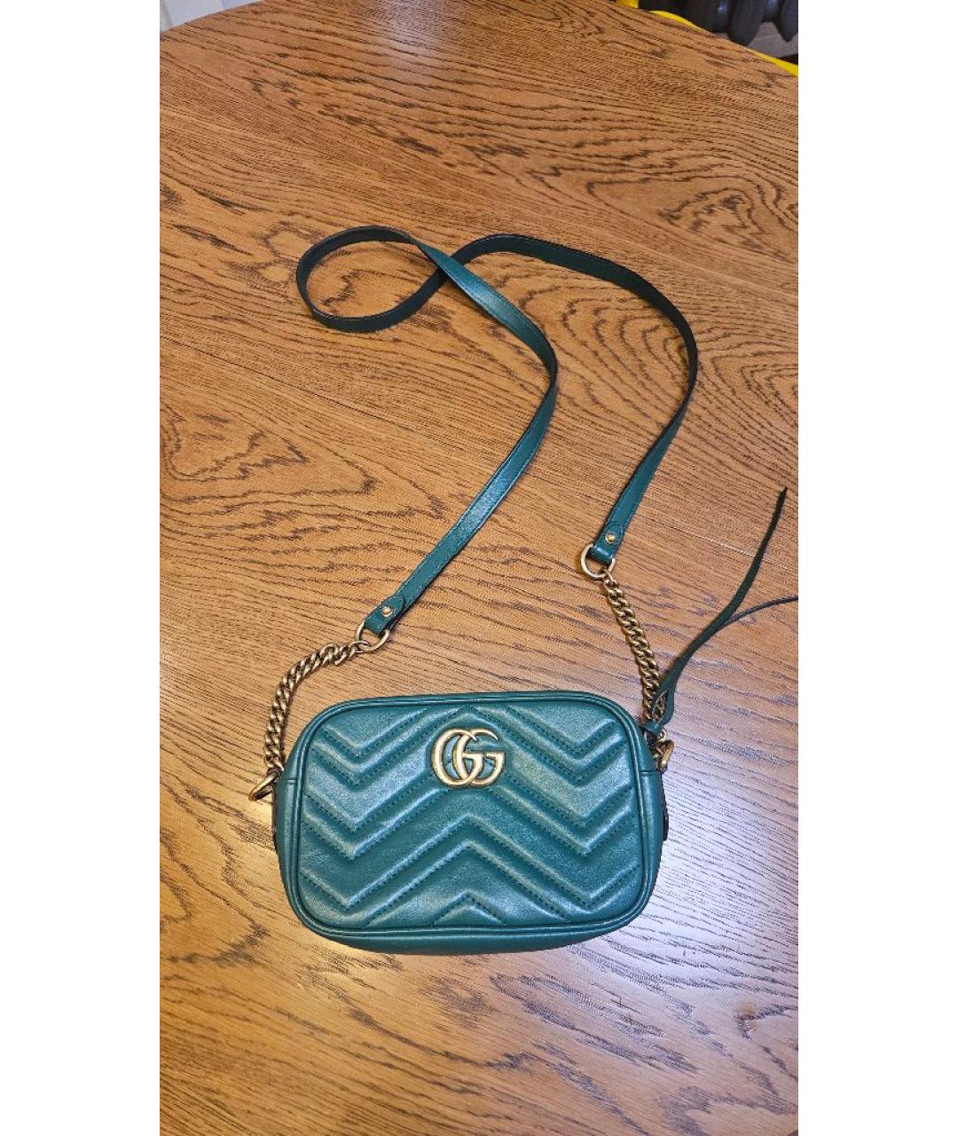 GUCCI Зеленая кожаная сумка через плечо, фото 7