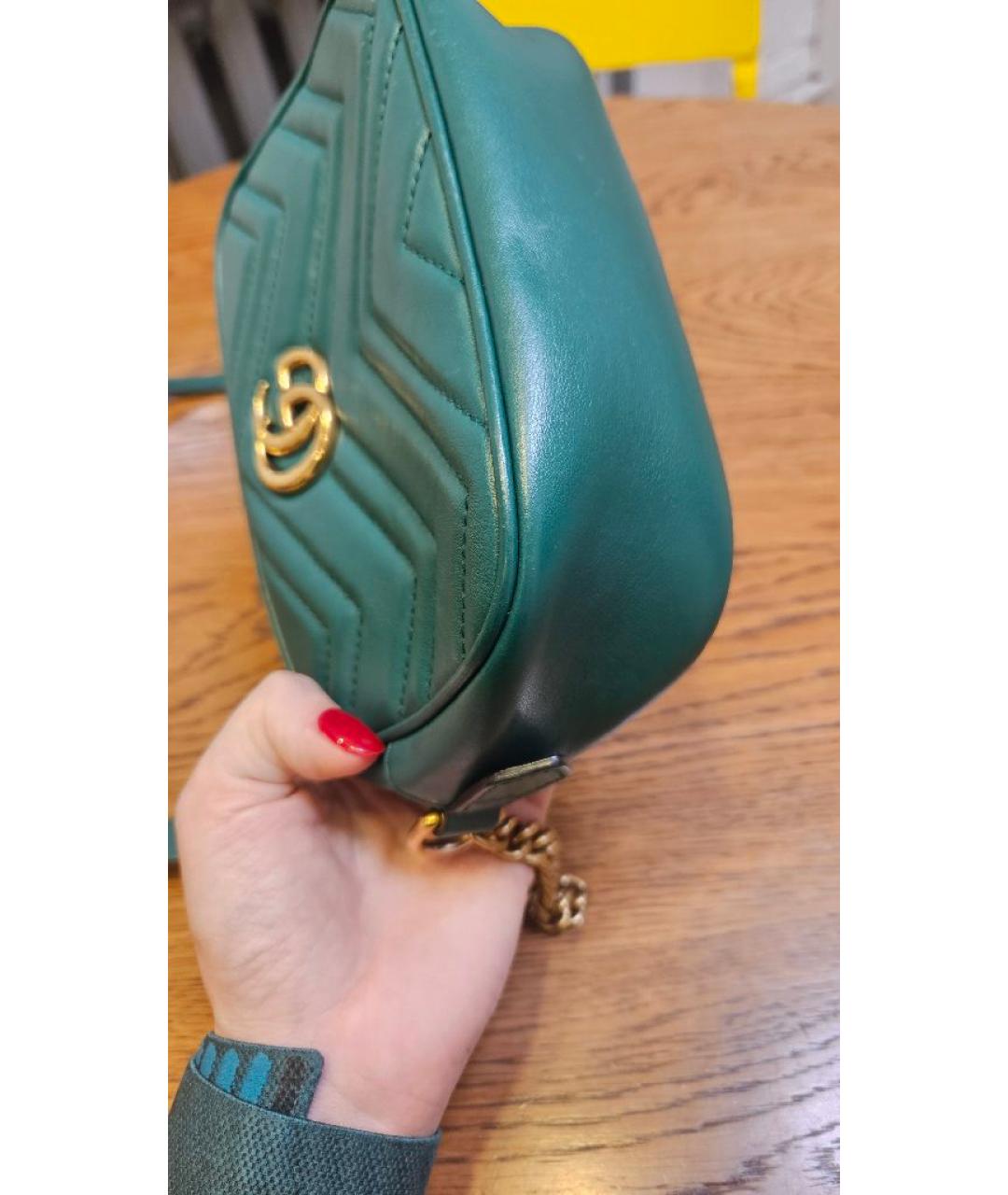 GUCCI Зеленая кожаная сумка через плечо, фото 6