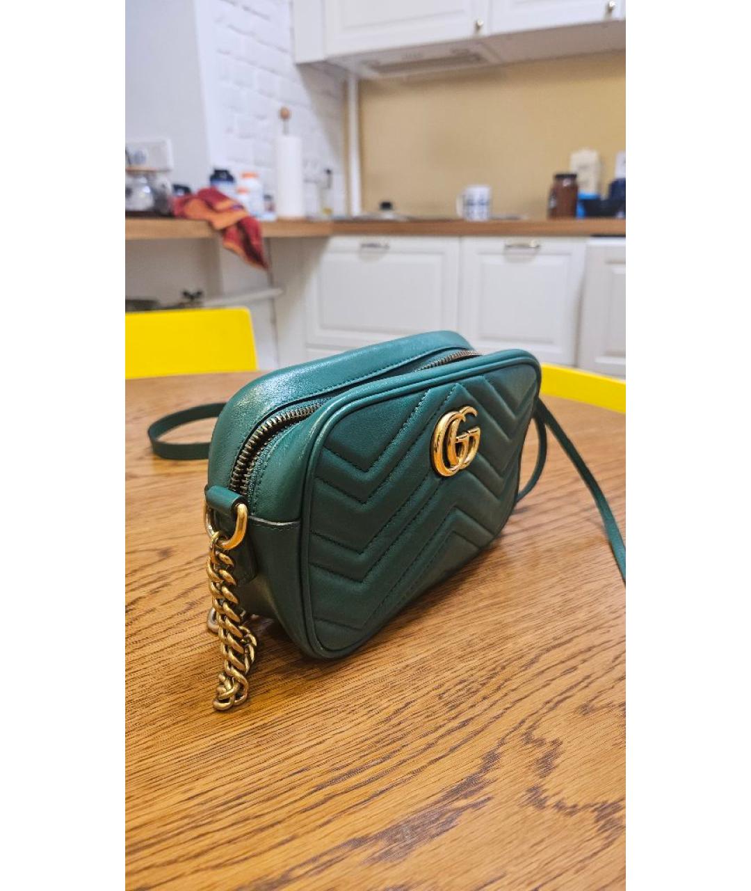 GUCCI Зеленая кожаная сумка через плечо, фото 2