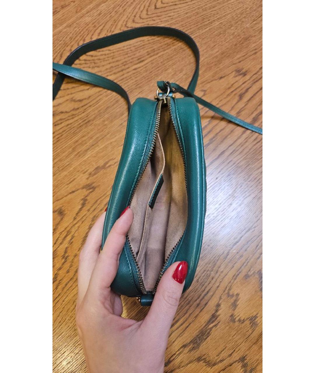 GUCCI Зеленая кожаная сумка через плечо, фото 4