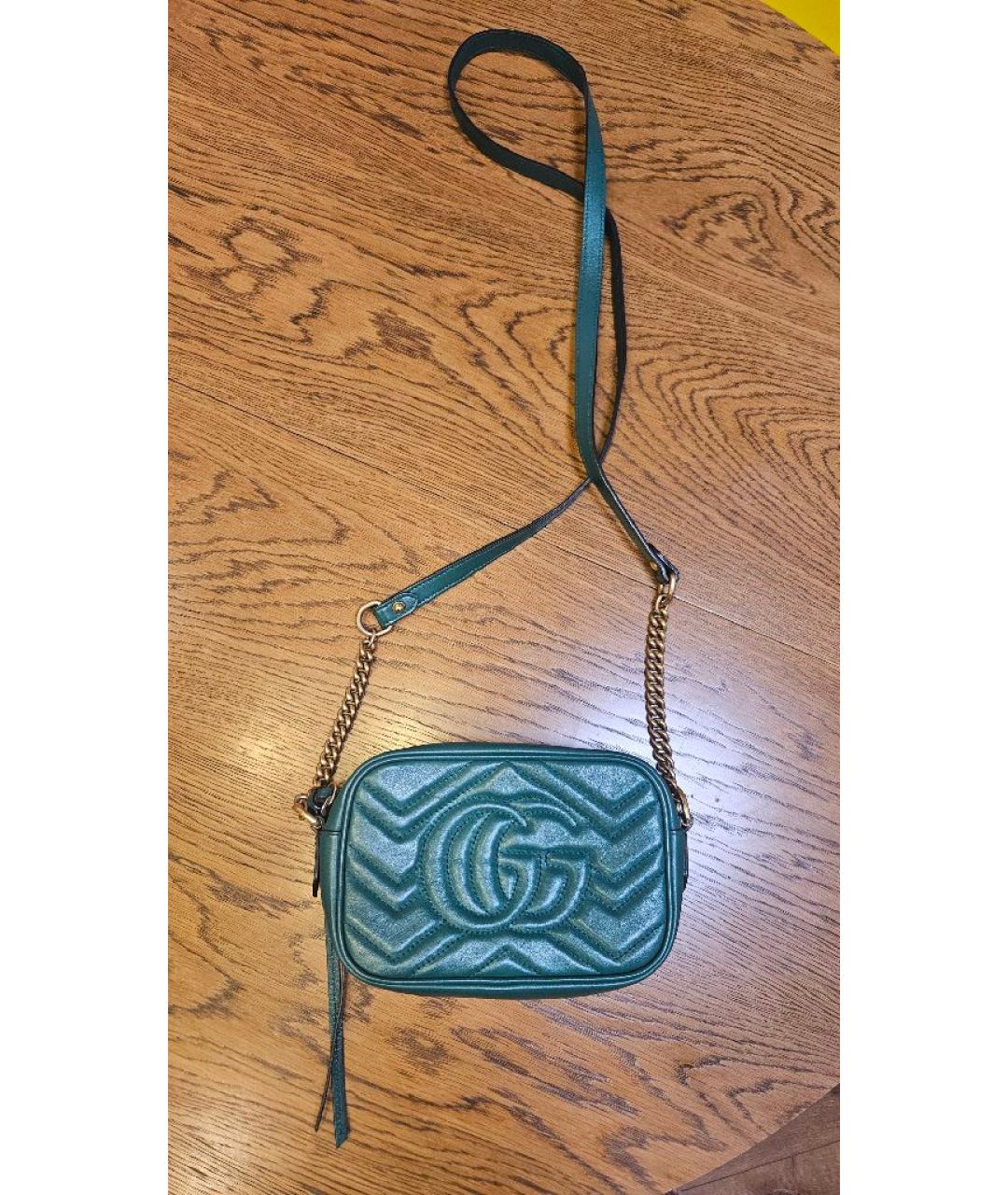 GUCCI Зеленая кожаная сумка через плечо, фото 3