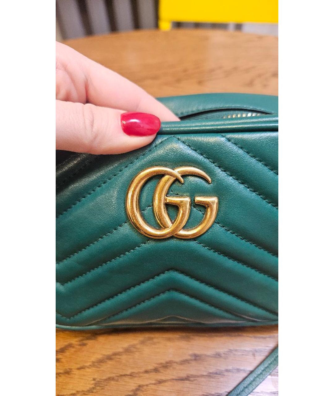 GUCCI Зеленая кожаная сумка через плечо, фото 5