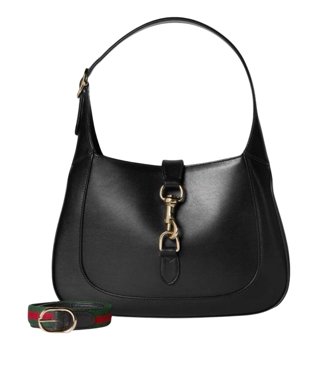 GUCCI Черная кожаная сумка с короткими ручками, фото 1