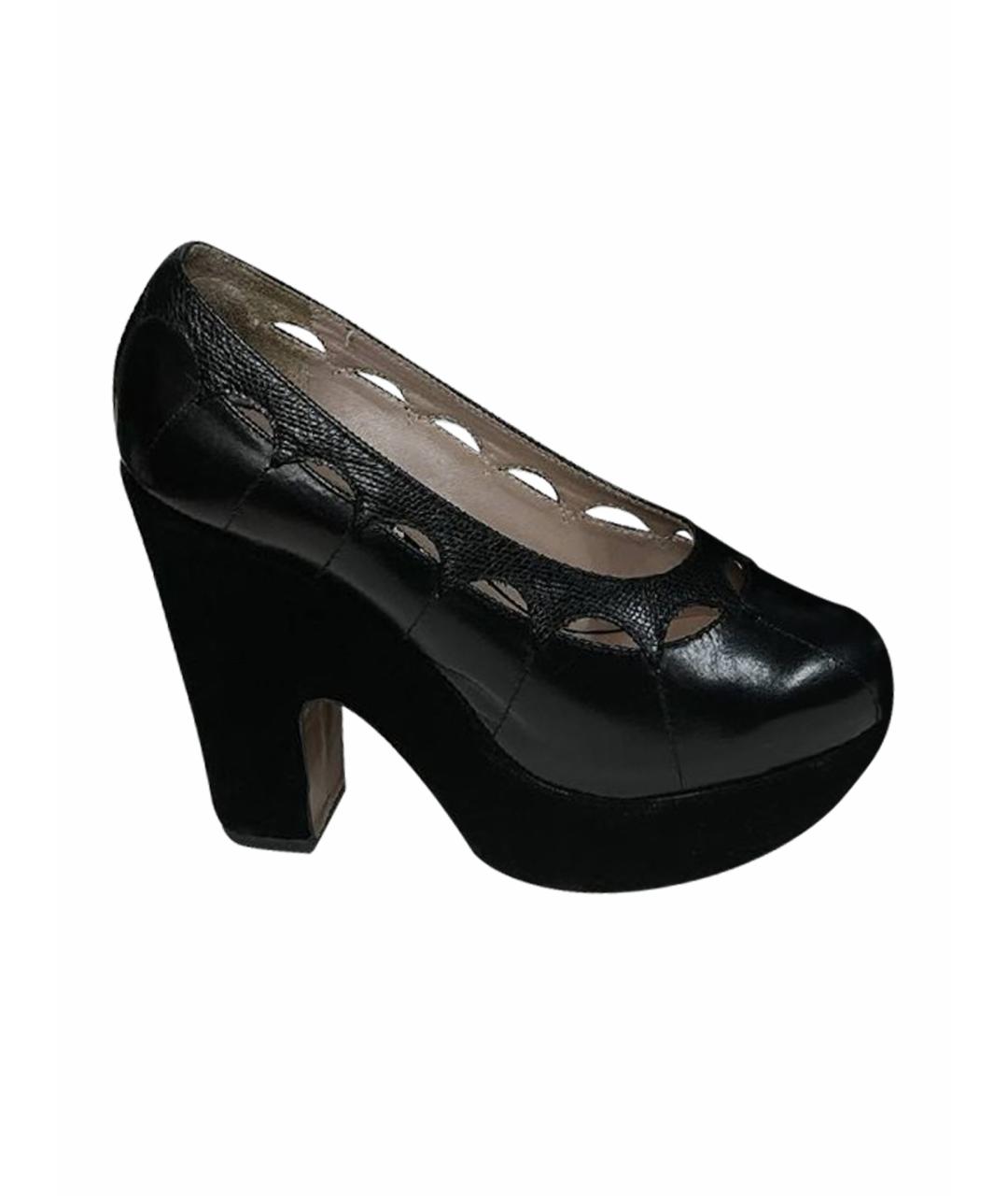 ROCHAS Черные кожаные туфли, фото 1