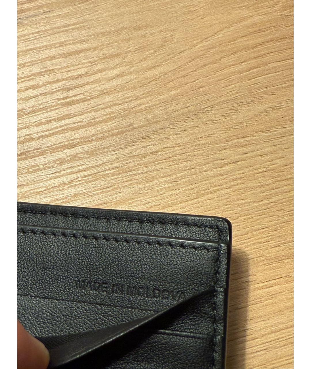 BURBERRY Черный кожаный кошелек, фото 4