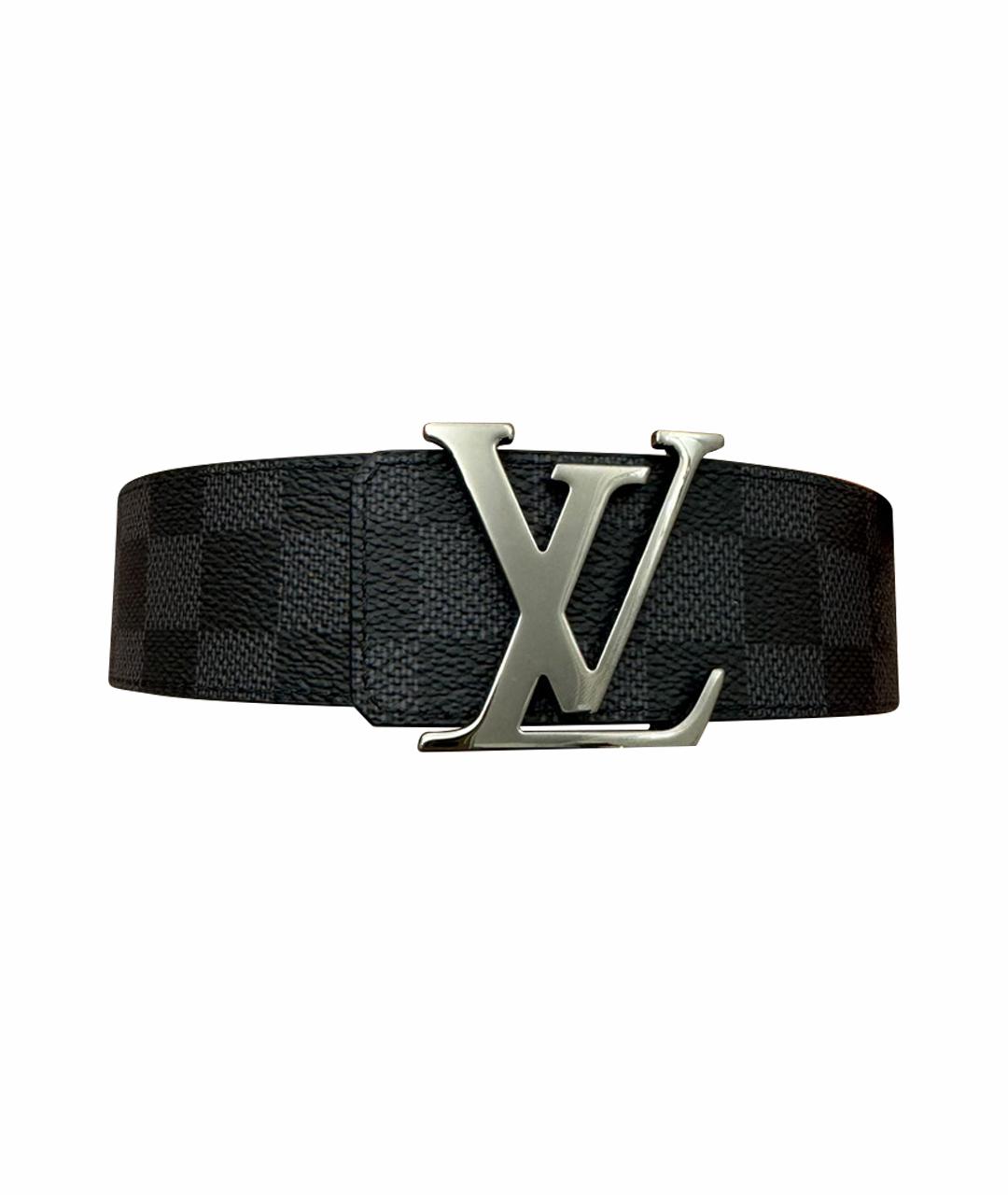 LOUIS VUITTON Черный кожаный ремень, фото 1