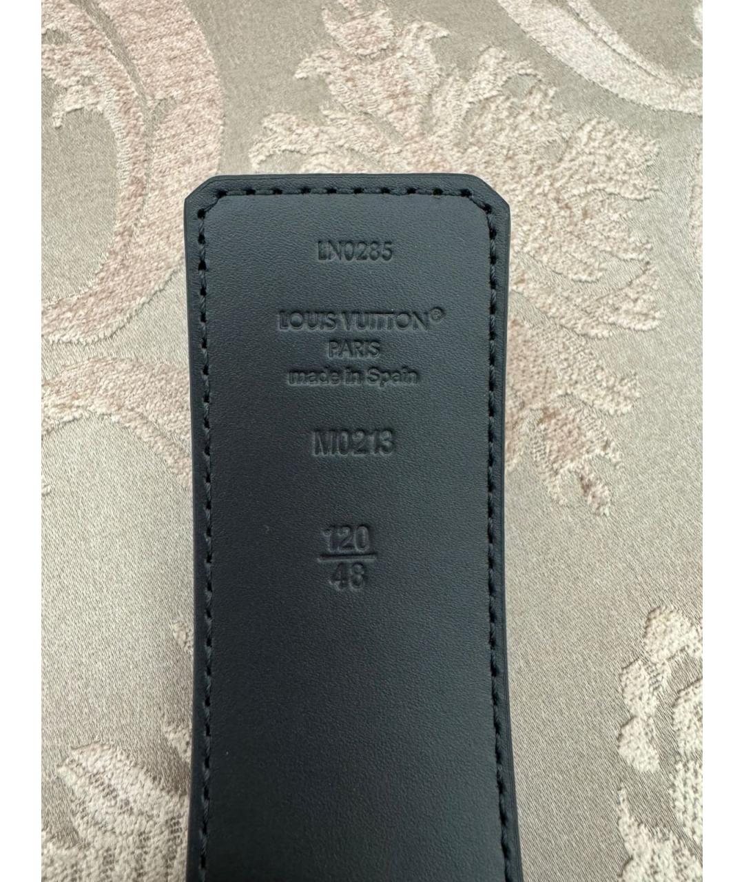 LOUIS VUITTON Черный кожаный ремень, фото 2