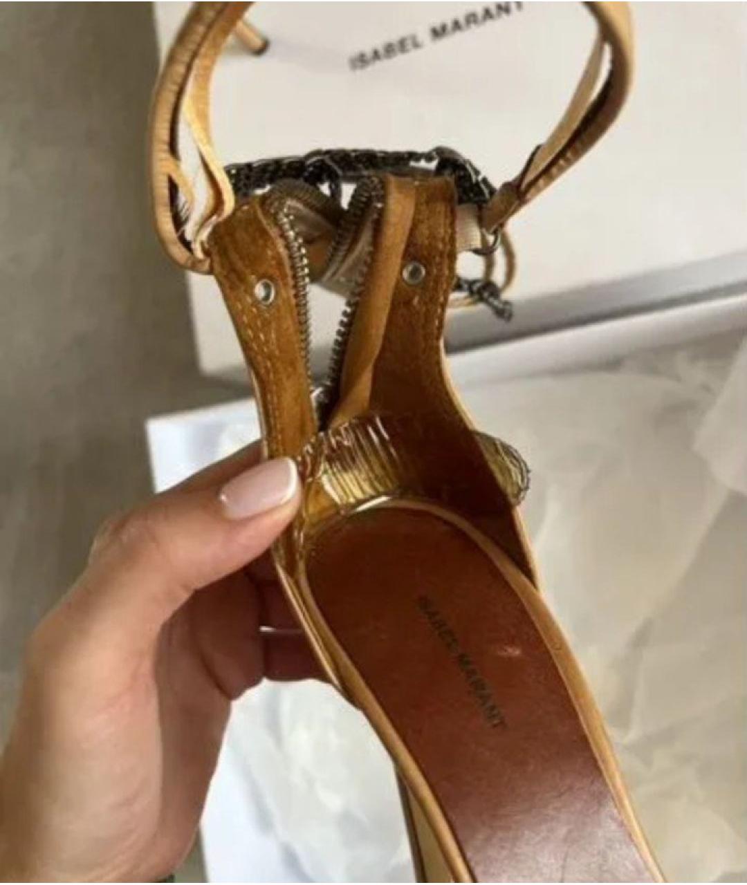 ISABEL MARANT Коричневые кожаные босоножки, фото 6