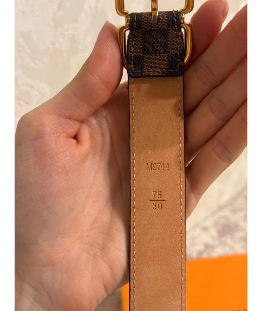 LOUIS VUITTON Коричневый кожаный ремень, фото 8