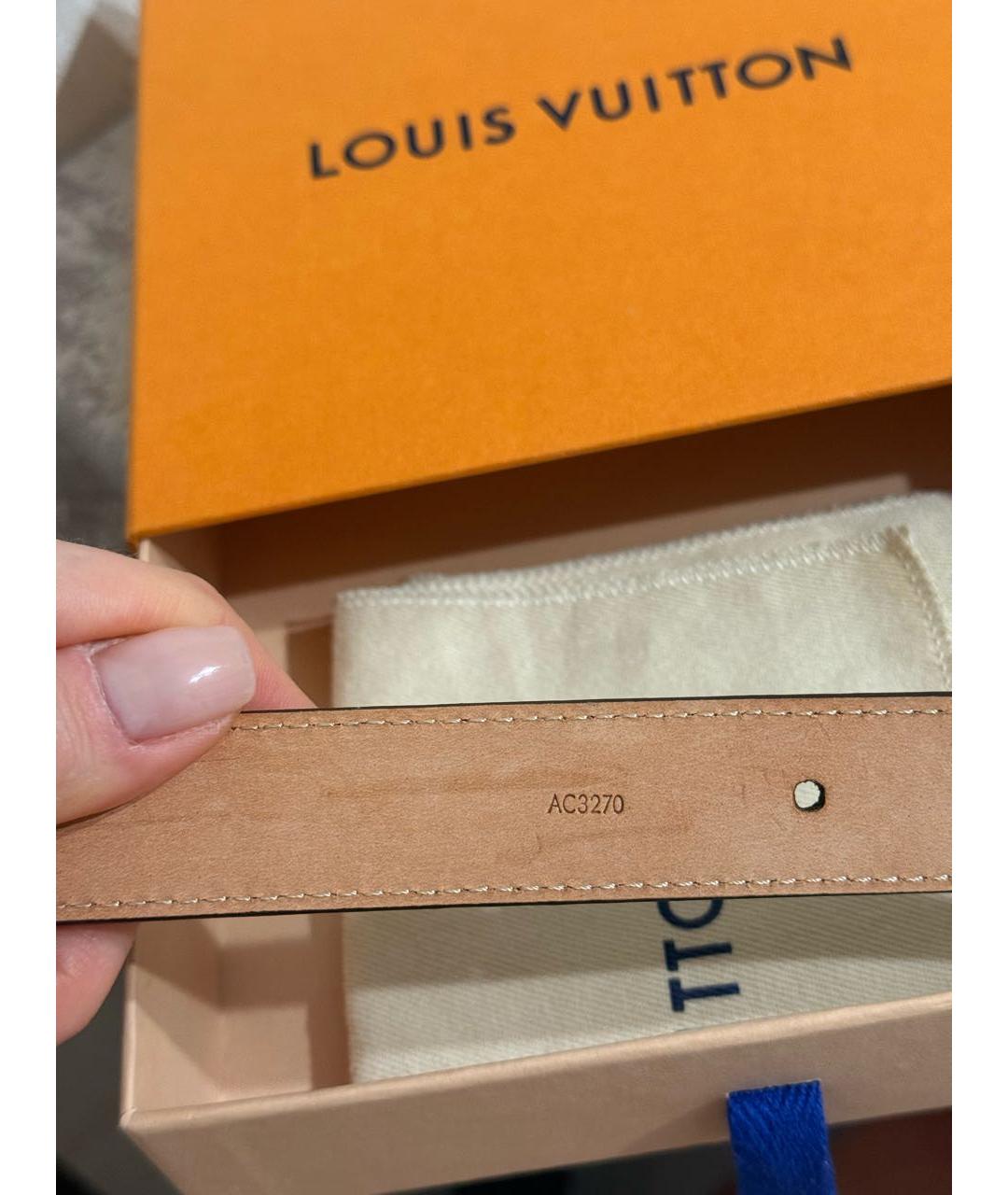 LOUIS VUITTON Коричневый кожаный ремень, фото 7