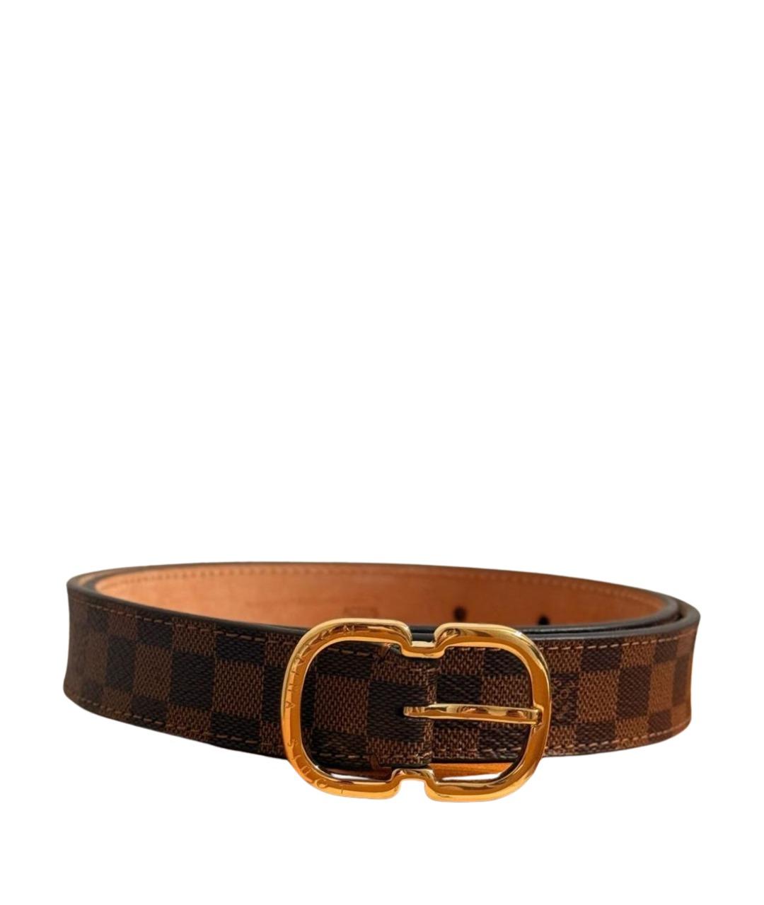 LOUIS VUITTON Коричневый кожаный ремень, фото 1