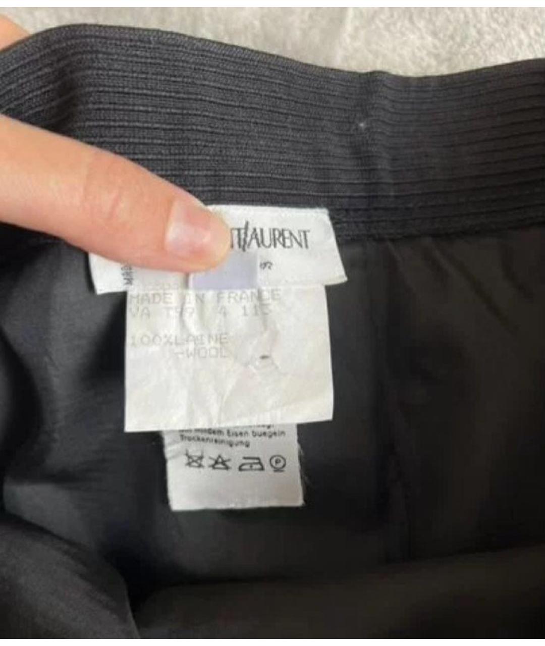 YVES SAINT LAURENT BEAUTY Черная шерстяная юбка мини, фото 6