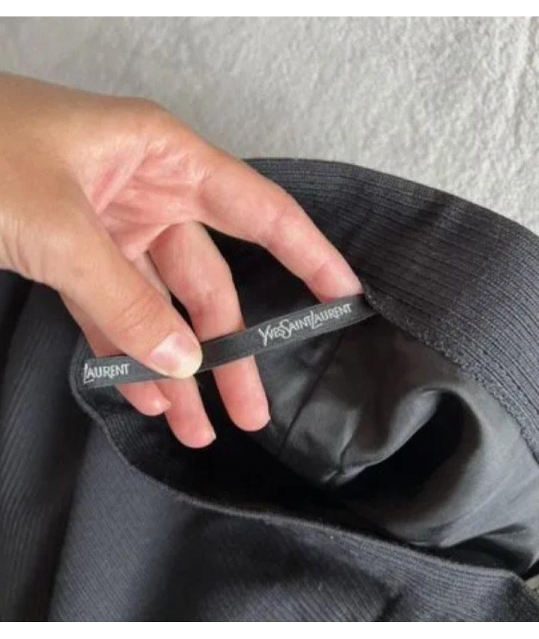 YVES SAINT LAURENT BEAUTY Черная шерстяная юбка мини, фото 3