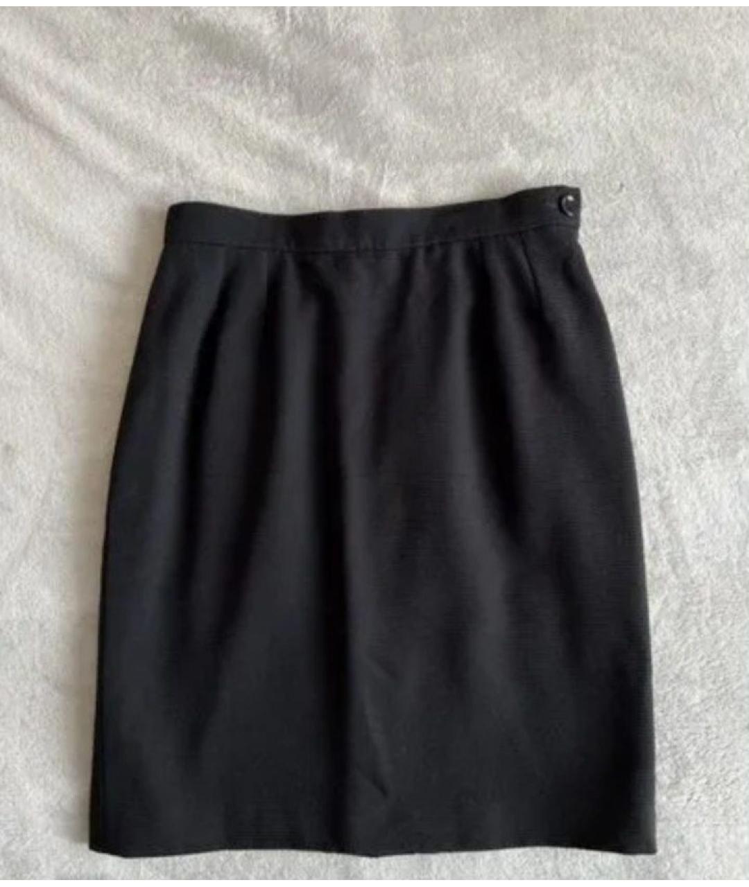 YVES SAINT LAURENT BEAUTY Черная шерстяная юбка мини, фото 8