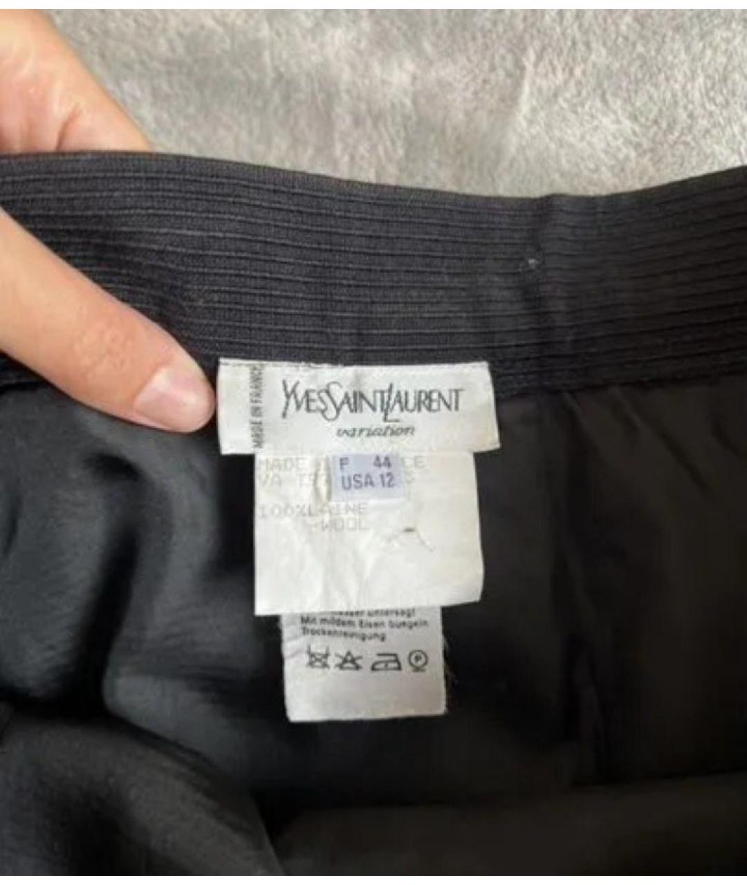 YVES SAINT LAURENT BEAUTY Черная шерстяная юбка мини, фото 5