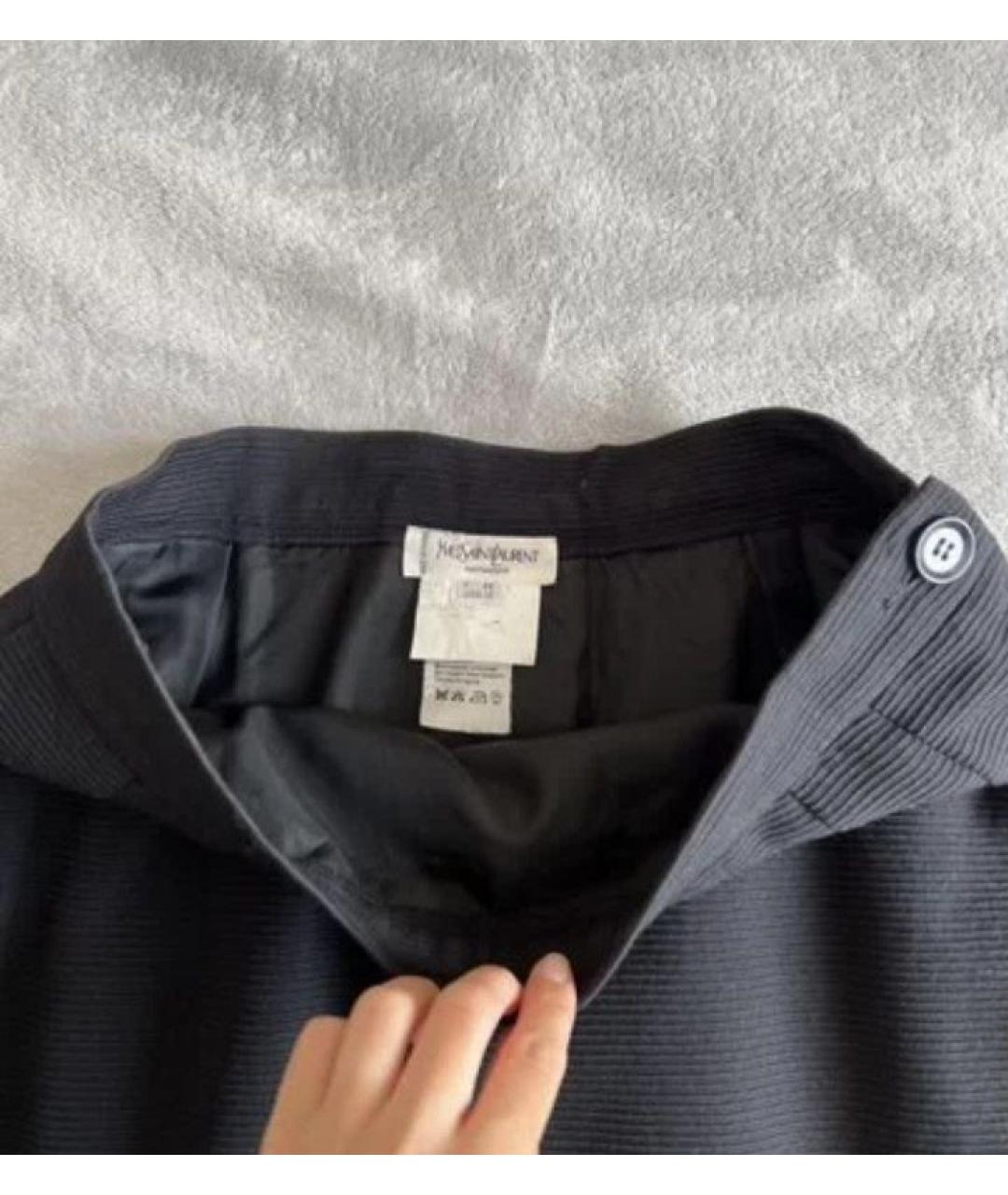 YVES SAINT LAURENT BEAUTY Черная шерстяная юбка мини, фото 4