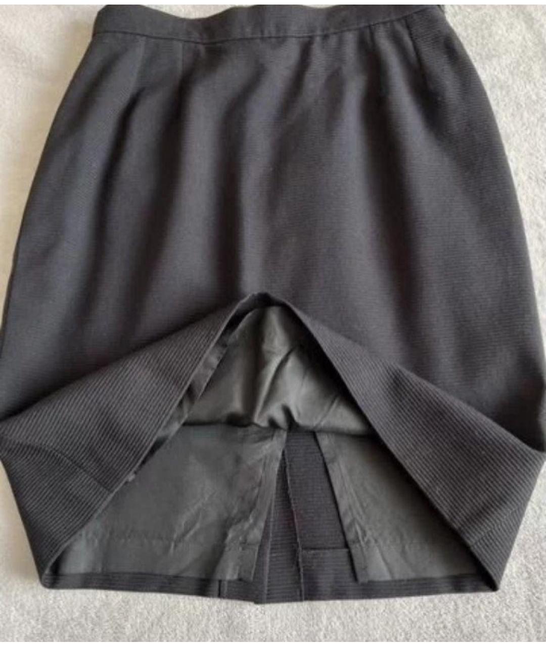 YVES SAINT LAURENT BEAUTY Черная шерстяная юбка мини, фото 2