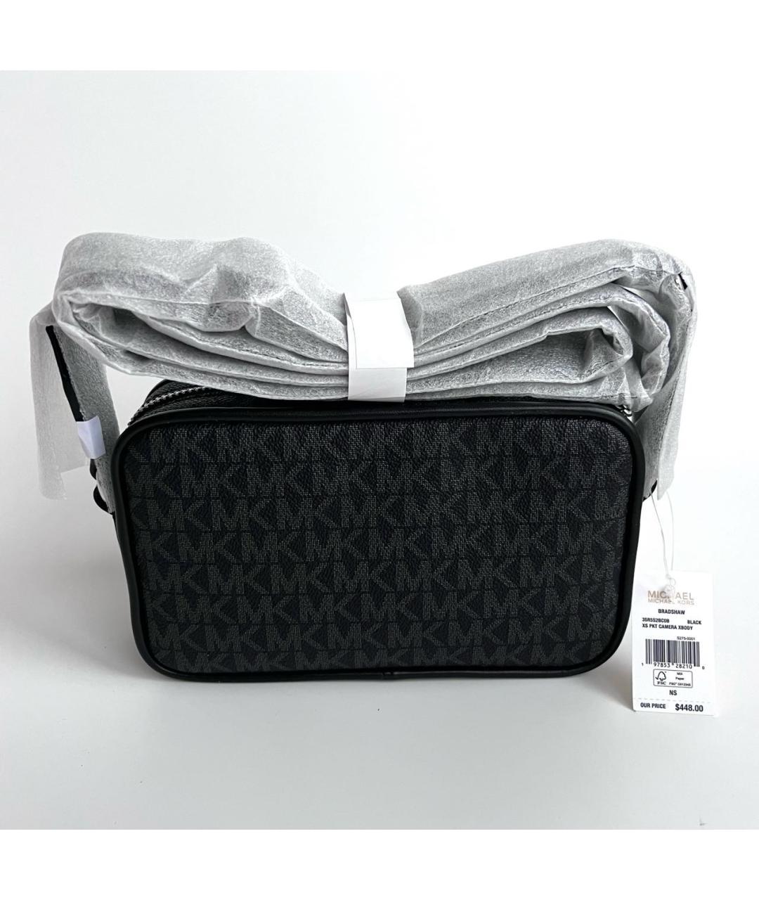 MICHAEL MICHAEL KORS Черная кожаная сумка через плечо, фото 5