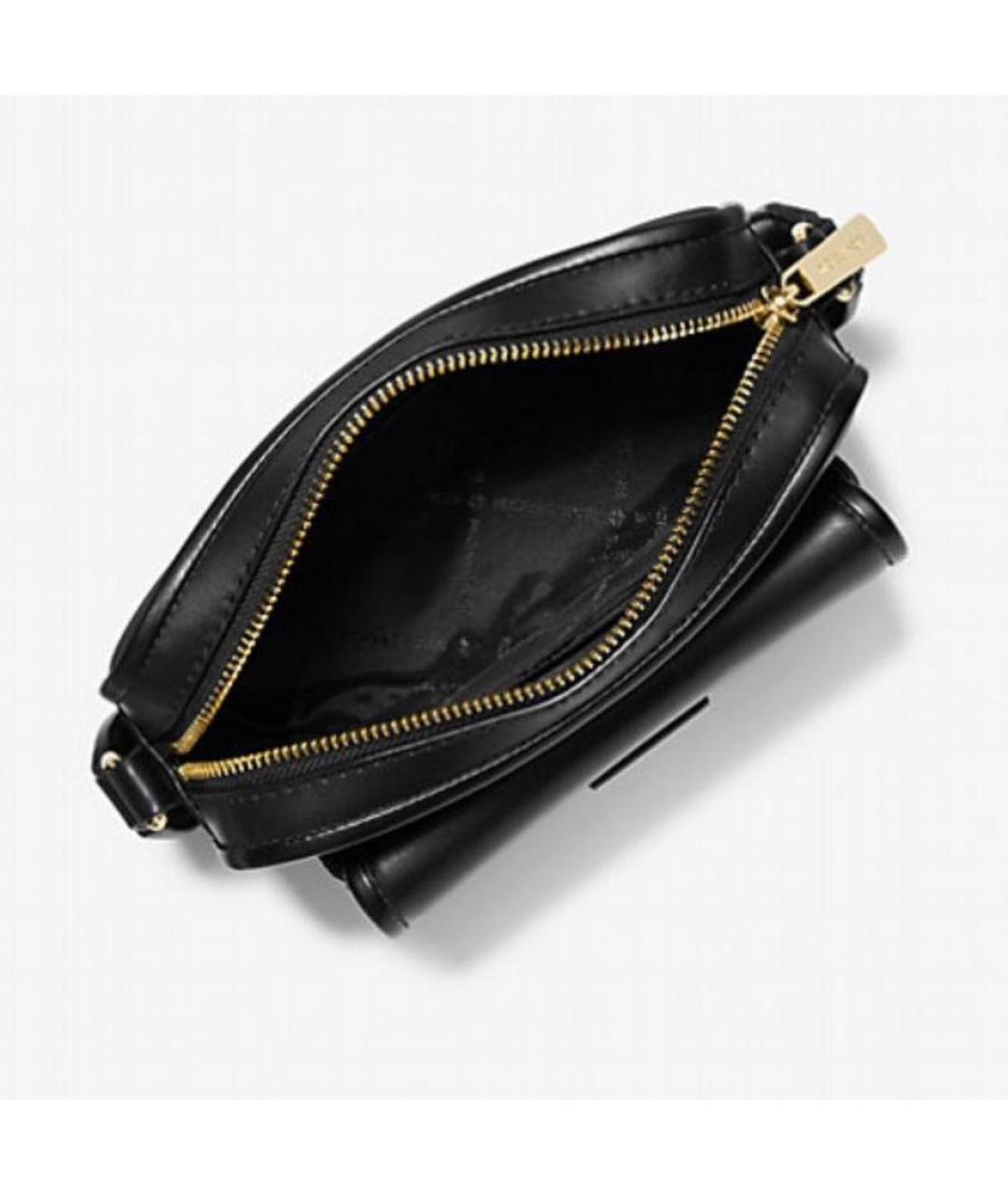 MICHAEL MICHAEL KORS Черная кожаная сумка через плечо, фото 3