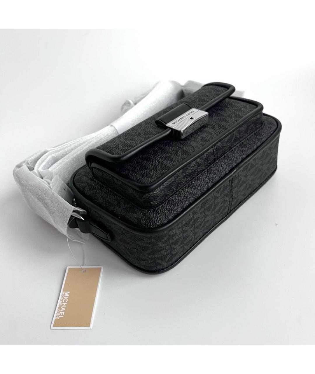 MICHAEL MICHAEL KORS Черная кожаная сумка через плечо, фото 6