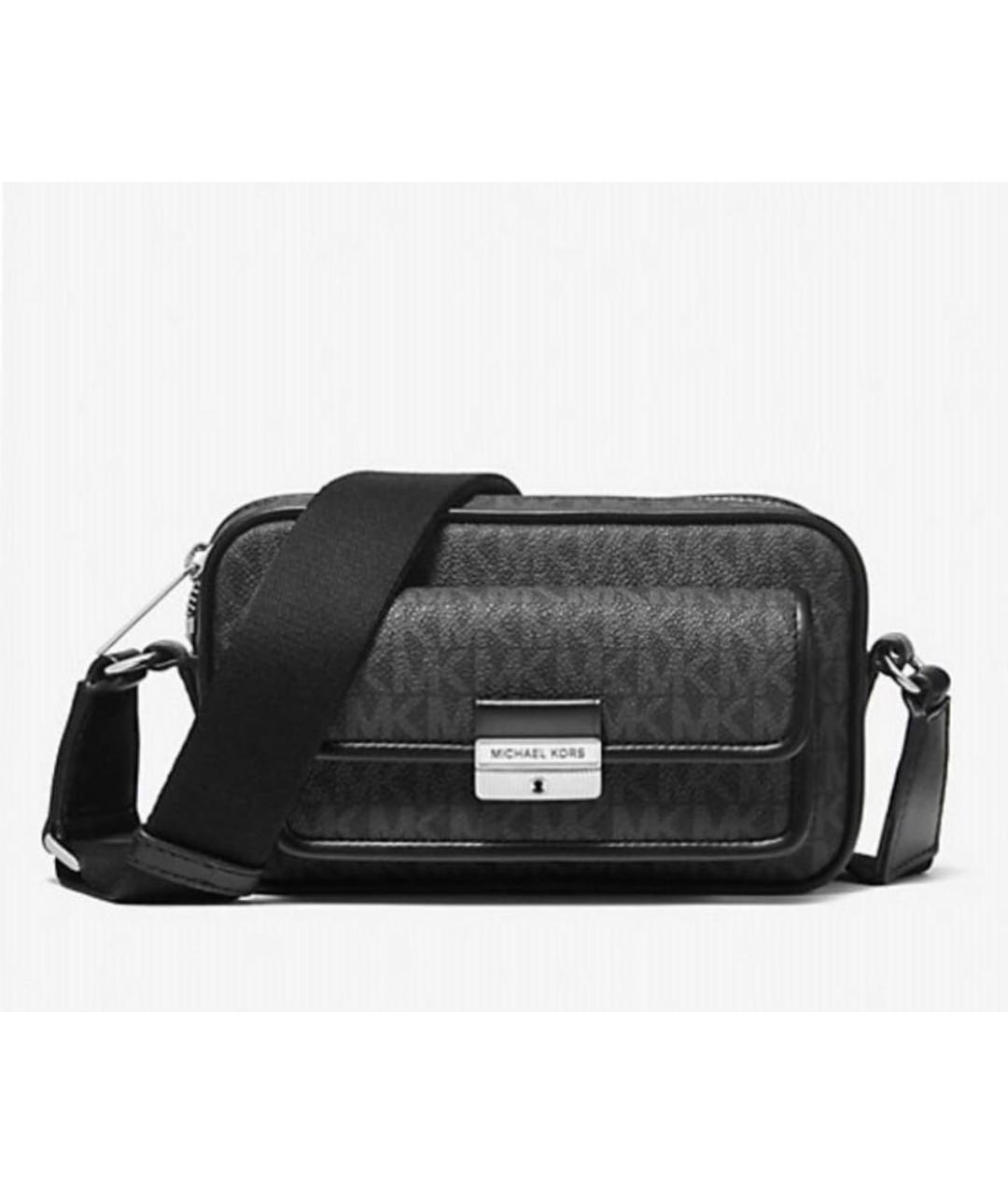 MICHAEL MICHAEL KORS Черная кожаная сумка через плечо, фото 8