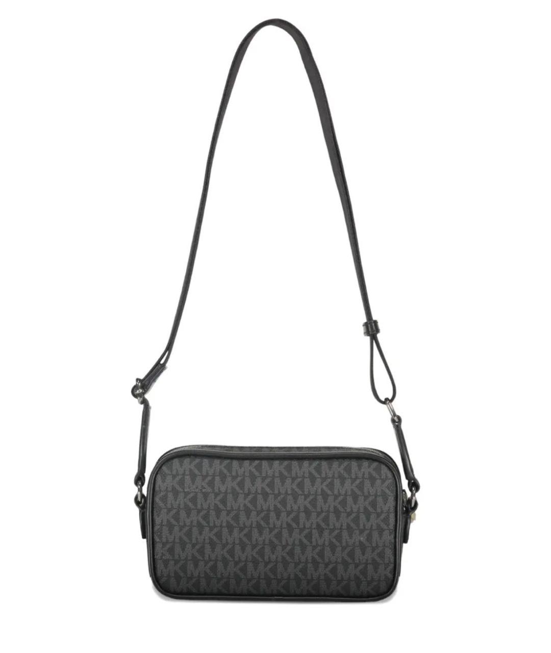 MICHAEL MICHAEL KORS Черная кожаная сумка через плечо, фото 2