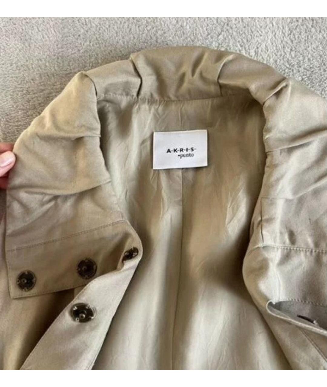 AKRIS Бежевое шелковое повседневное платье, фото 4