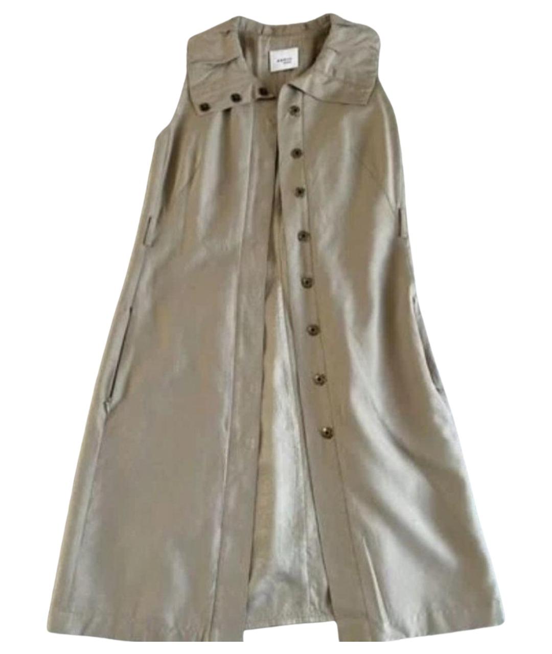 AKRIS Бежевое шелковое повседневное платье, фото 1