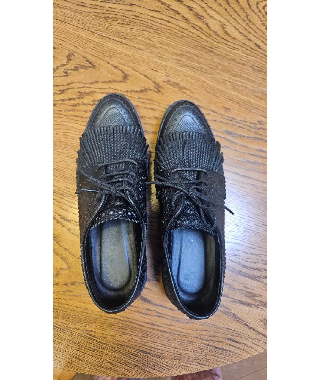 TOD'S Черные кожаные ботинки, фото 3