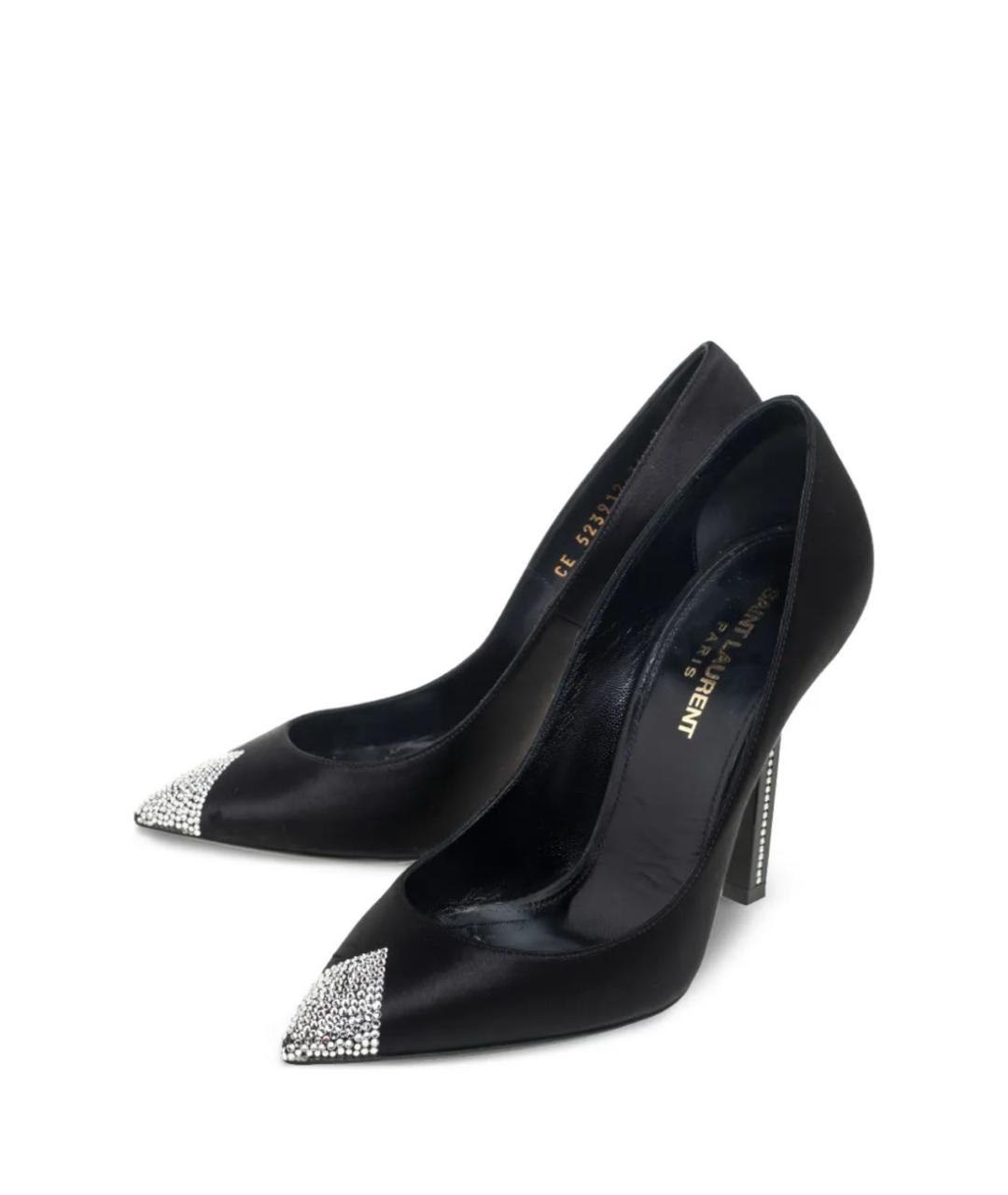 SAINT LAURENT Черные текстильные туфли, фото 3