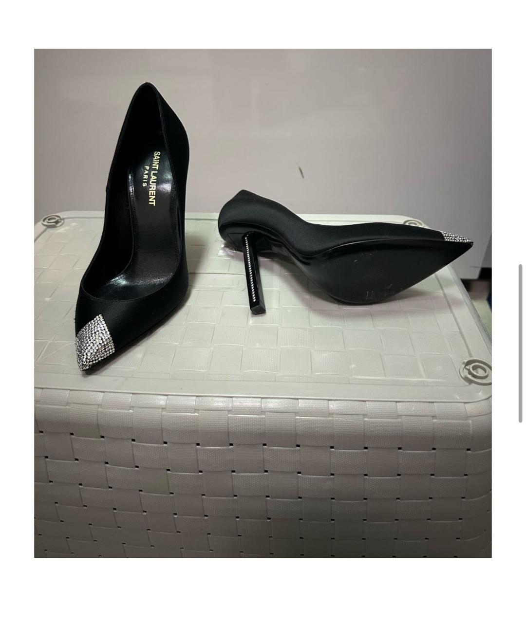 SAINT LAURENT Черные текстильные туфли, фото 4