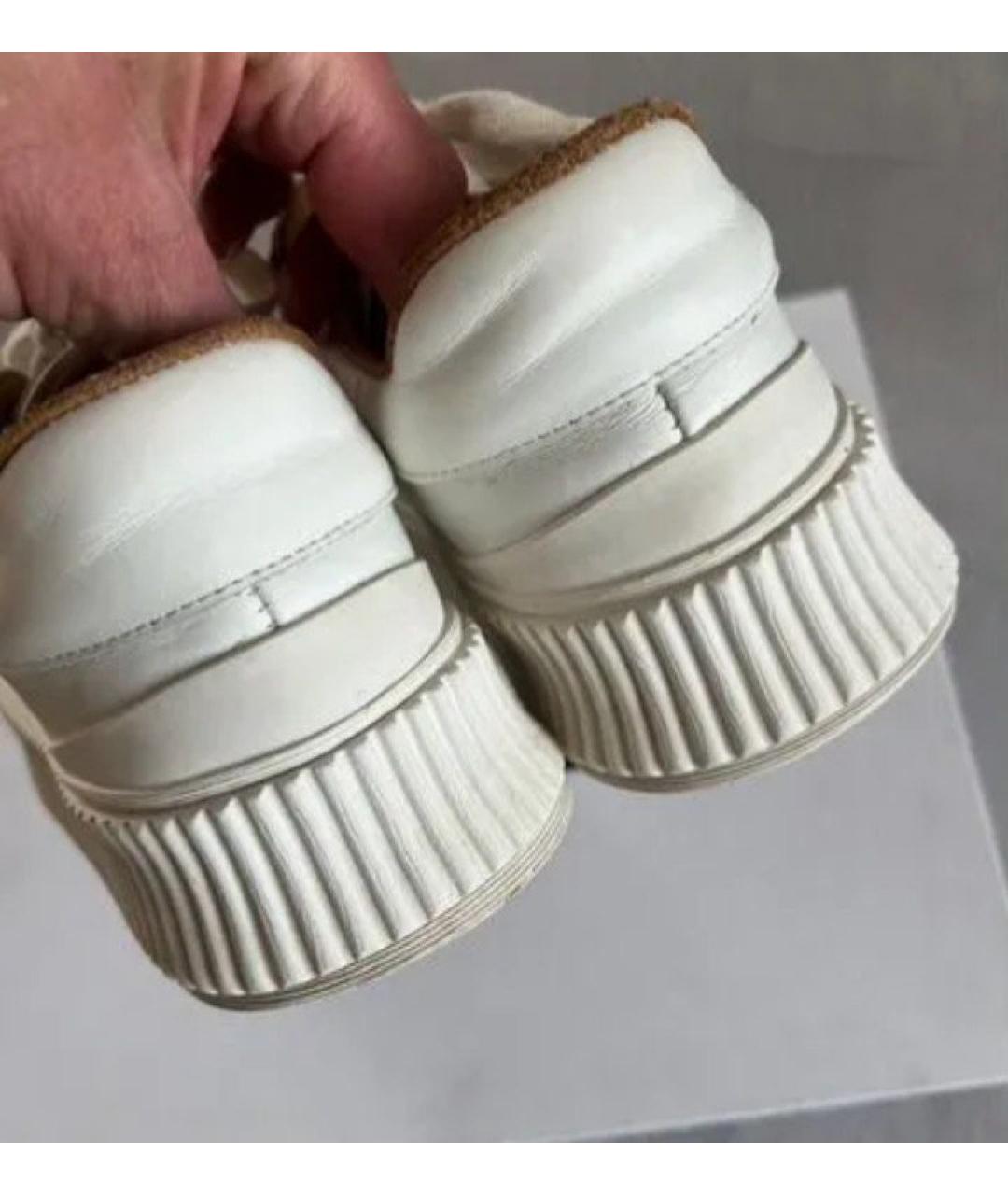 JIL SANDER Белые кожаные кеды, фото 5