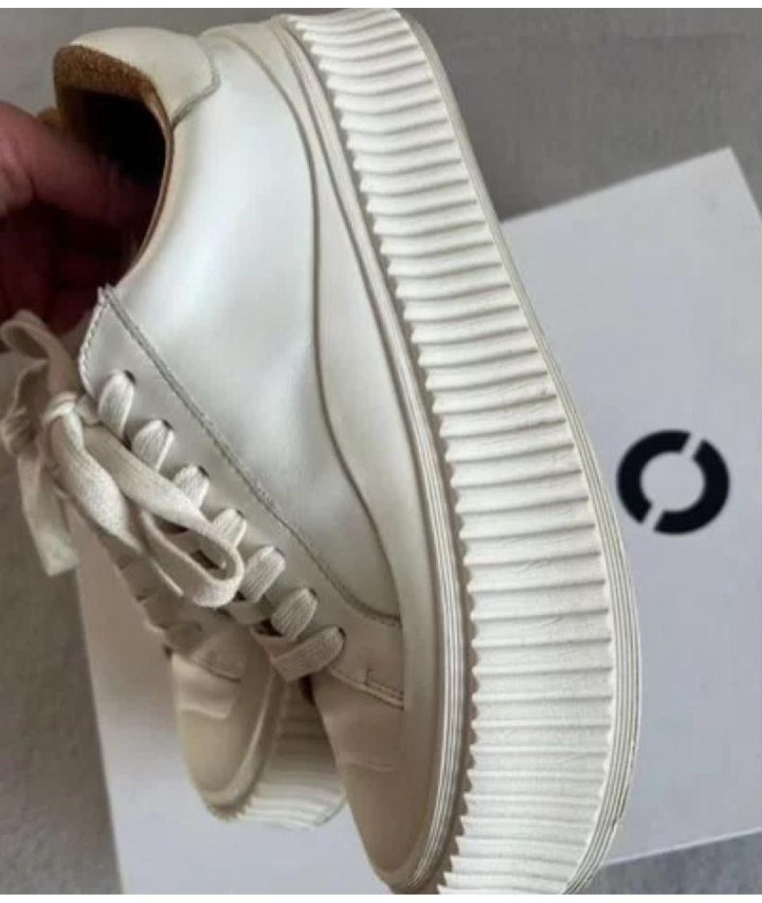 JIL SANDER Белые кожаные кеды, фото 6