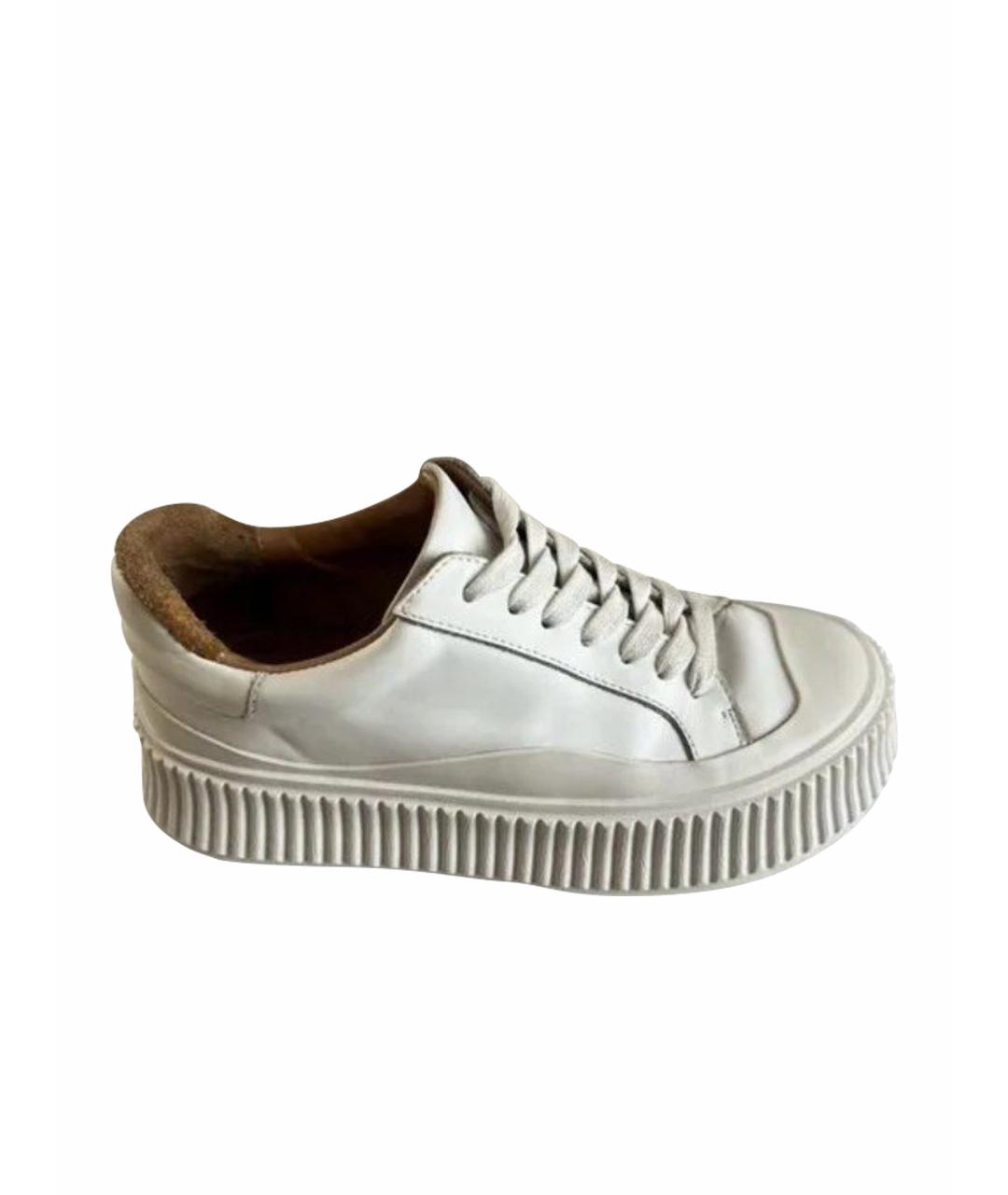 JIL SANDER Белые кожаные кеды, фото 1