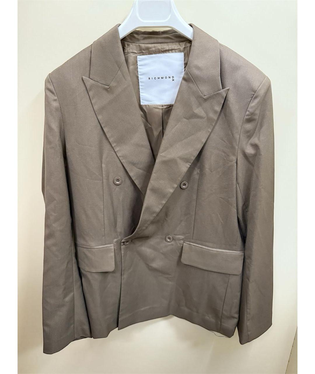 JOHN RICHMOND Бежевый полиэстеровый пиджак, фото 8