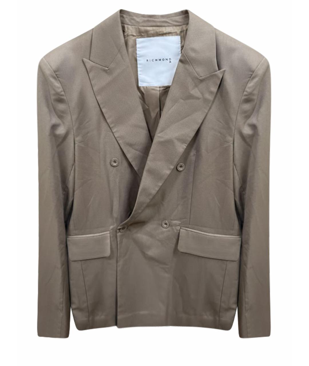 JOHN RICHMOND Бежевый полиэстеровый пиджак, фото 1