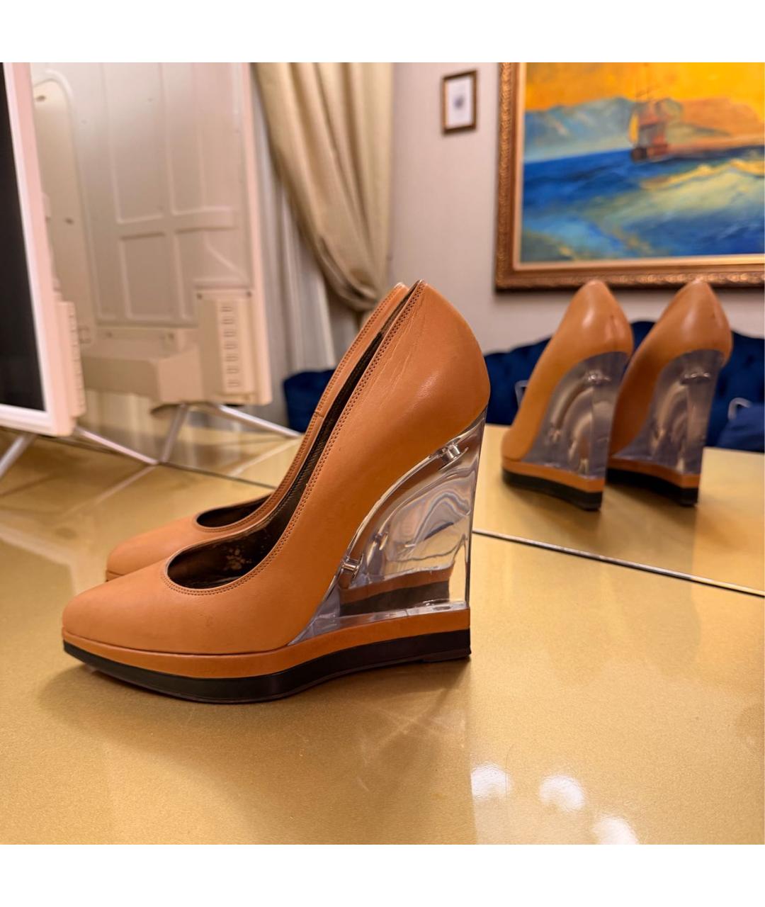 LANVIN Коричневые кожаные туфли, фото 2