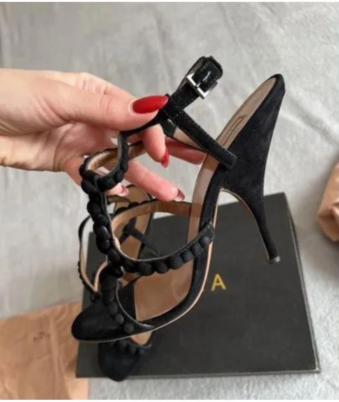 ALAIA Черные замшевые босоножки, фото 9