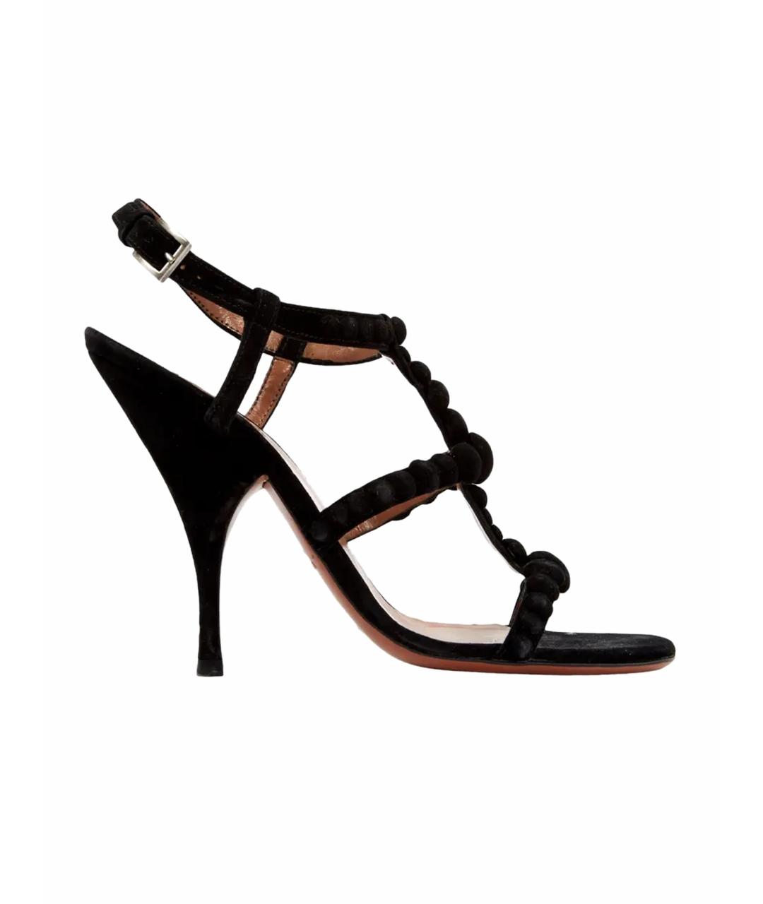 ALAIA Черные замшевые босоножки, фото 1