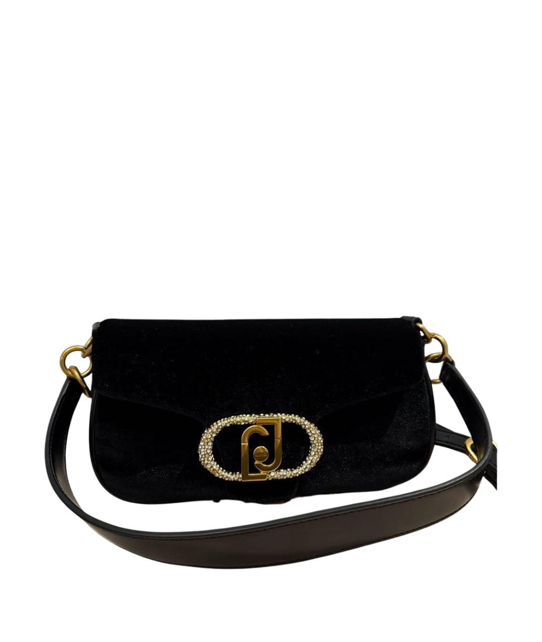 LIU JO Черная бархатная сумка через плечо, фото 1
