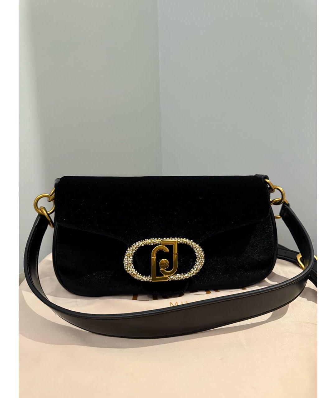 LIU JO Черная бархатная сумка через плечо, фото 6