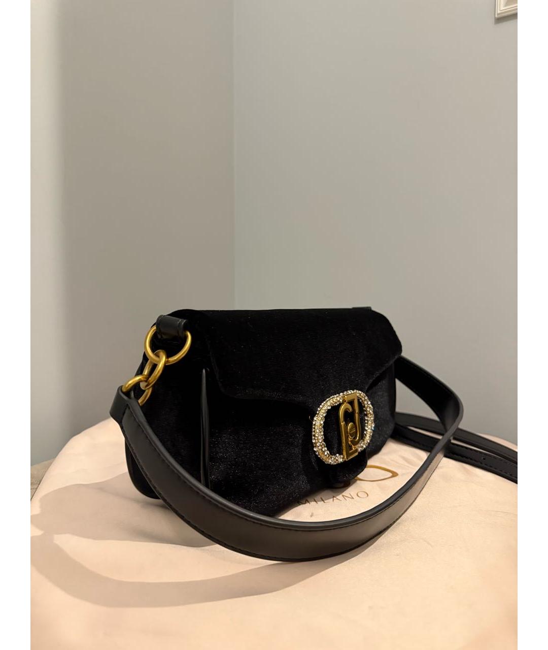 LIU JO Черная бархатная сумка через плечо, фото 2