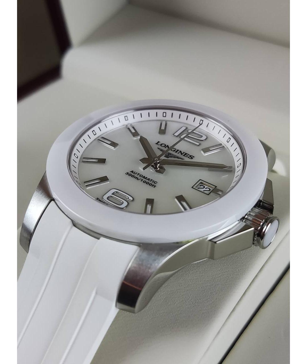 LONGINES Белые металлические часы, фото 3