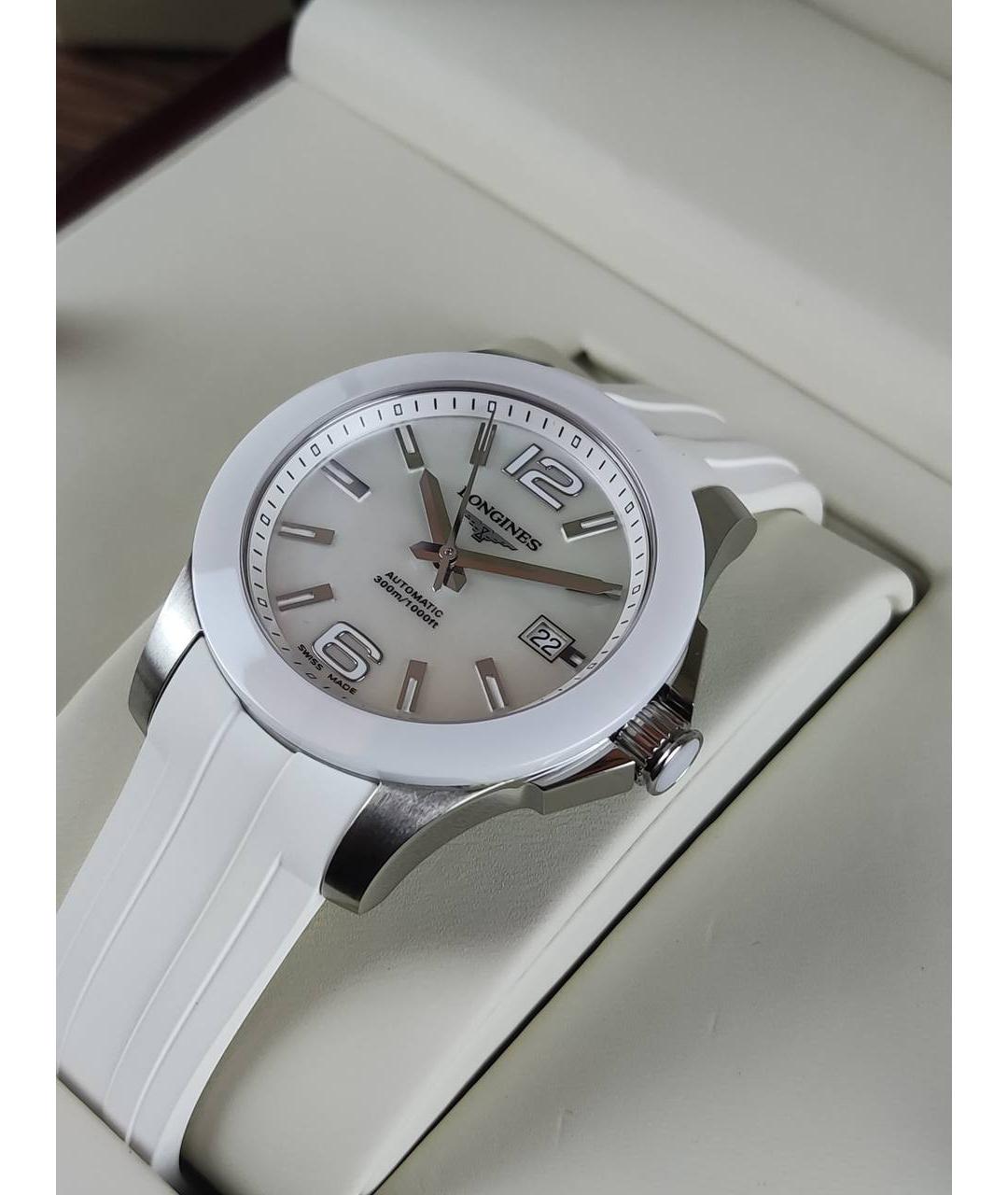 LONGINES Белые металлические часы, фото 4