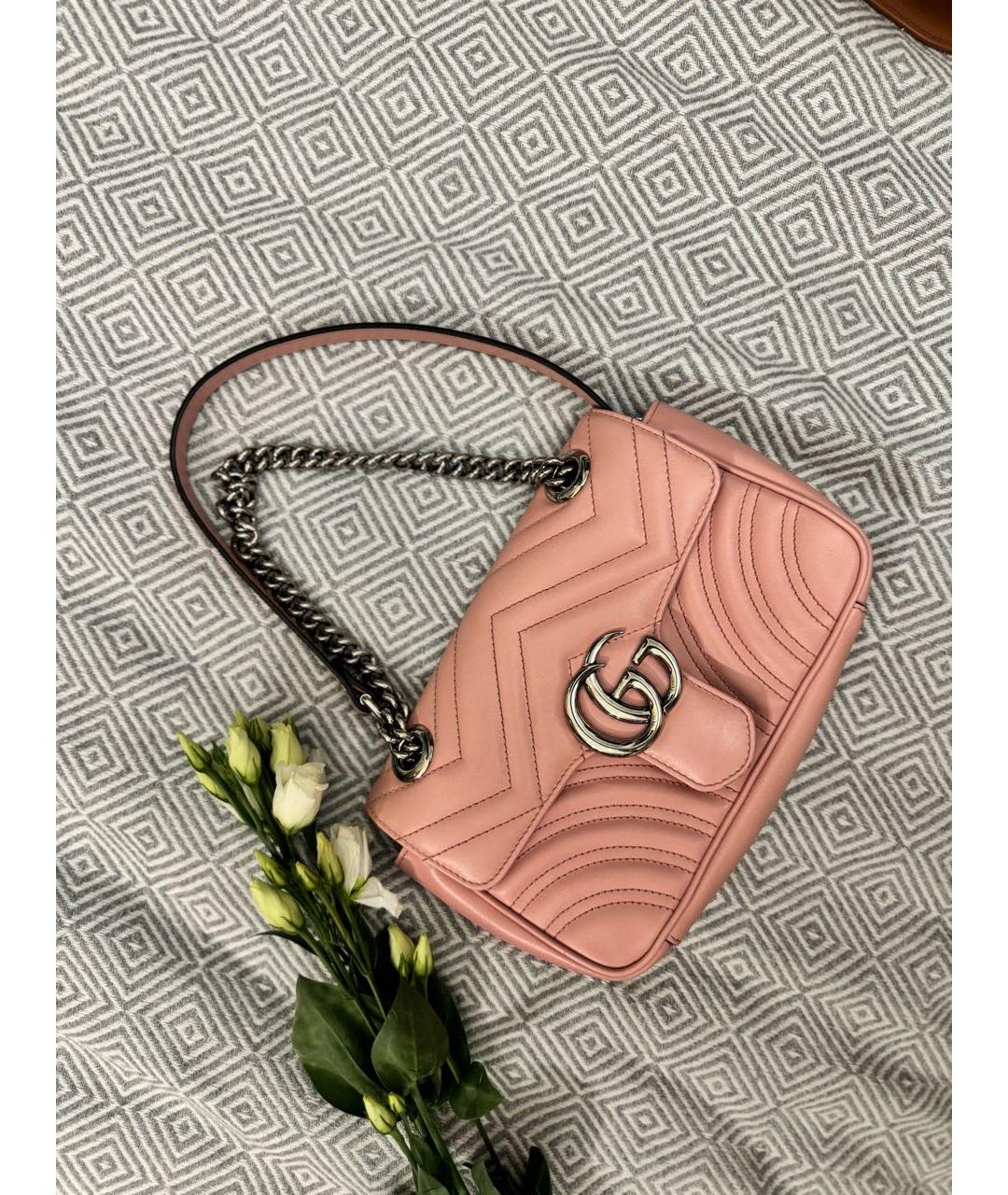 GUCCI Розовая кожаная сумка через плечо, фото 4