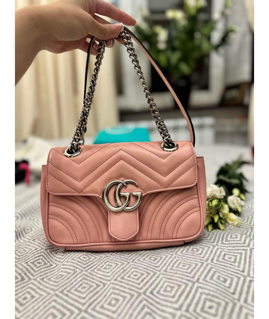 GUCCI Розовая кожаная сумка через плечо, фото 2