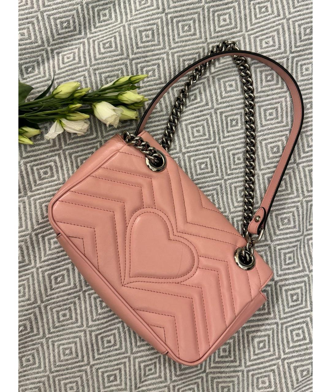 GUCCI Розовая кожаная сумка через плечо, фото 3